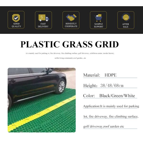HDPE Plastic Protection Parking Lots Material Plastic Grass Paver for Origin Type