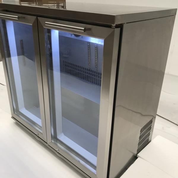 Stainless Steel Swing 4 Doors Cold Drink Cooler/ Under Counter Bar Refrigerator, Built-in Glass Door Back bar Cooler