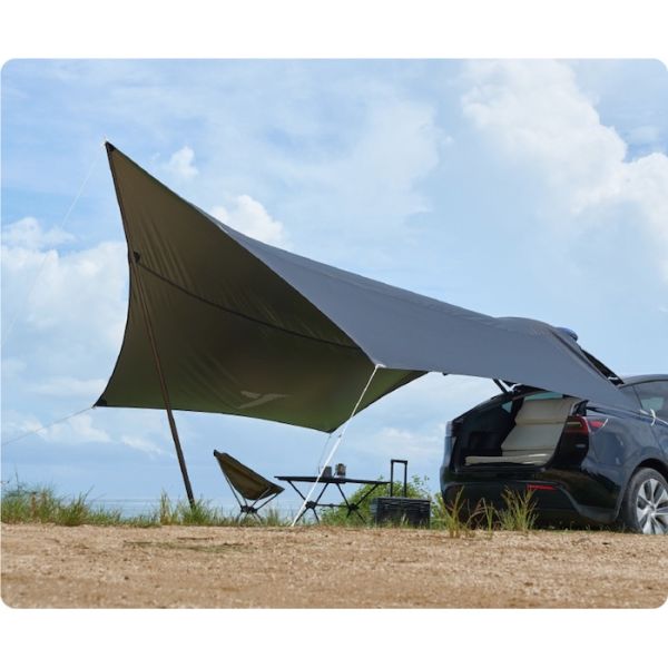 530*390CM Черный 420D Рипстоп Полиэстер Тесла Кампинговая палатка Легкая автомобильная крыша Дождевая летучая мышь Боковая опора для модели Y&3