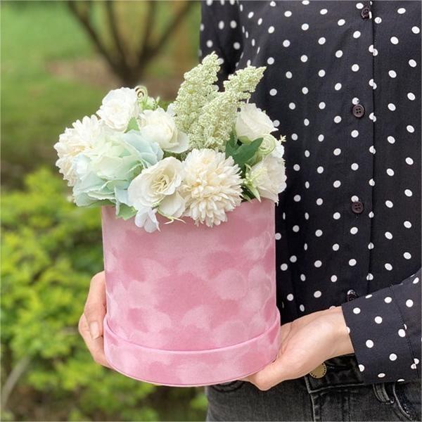 Pink Paper Box LOGO Printing Custom with Ribbon Handle Packaging Rigid Box for Kids Gift
