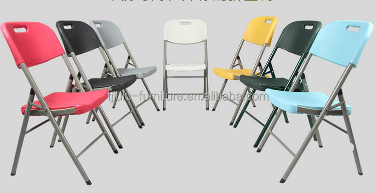 Silla plegable de HDPE ligera para eventos de bodas Silla plegable portátil de plástico y metal