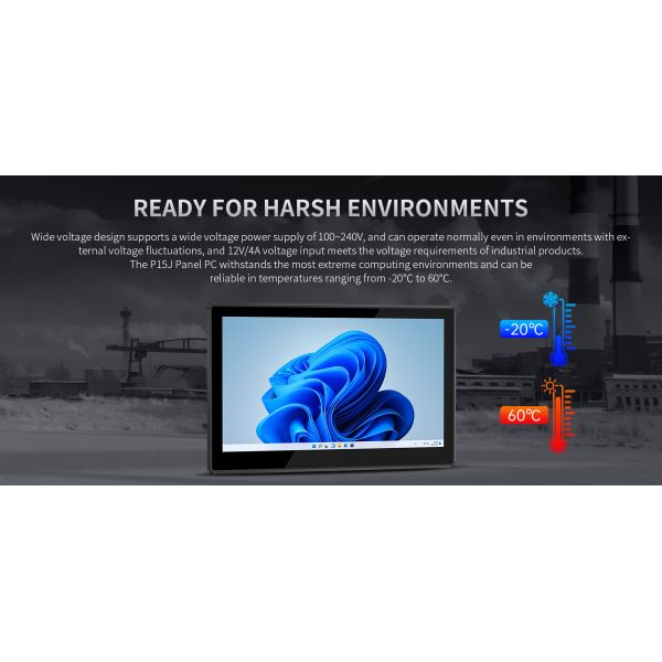 ONERugged P15J 15,6 дюйма Промышленный водонепроницаемый сенсорный панель ПК для пользовательских приложений