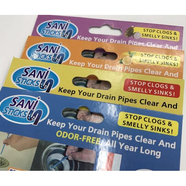 12pcs/bag Sani Pipeline Kitchen Toilet Bathtub Decontamination Rod Sticks Sewer Cleaning and Deodorizer Unscented