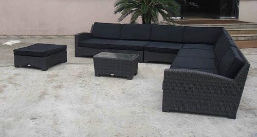9pcs poly rattan big rattan furniture