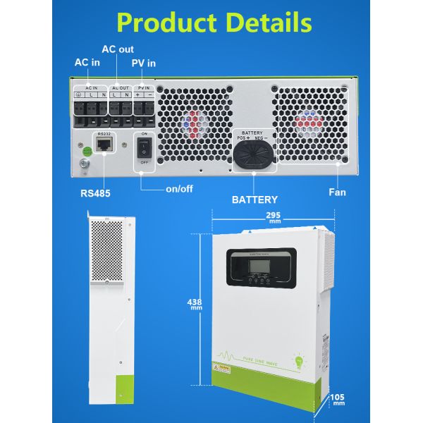 Wholesale Price 5Kva 3500W Hybrid Solar Inverter Price Solar Hybrid 24V 48V Manufacturer Golden Supplier Solar Grid Inverter
