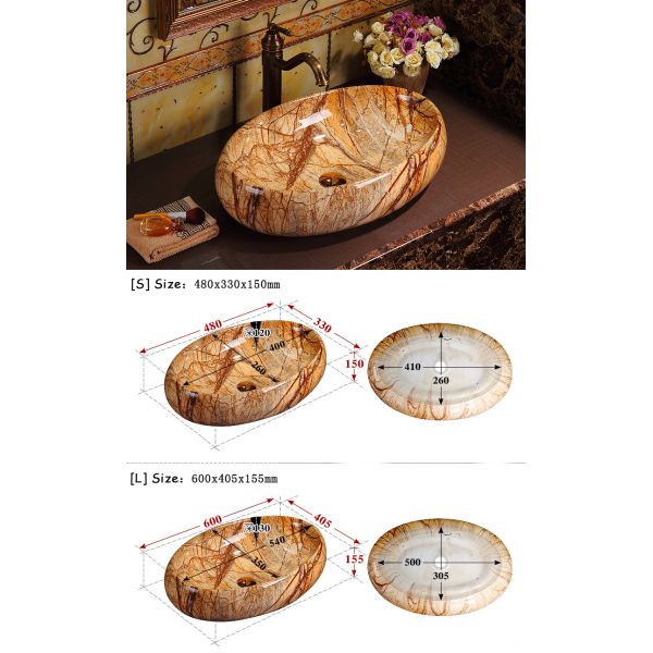 Роскошные санитарные принадлежности винтажные элегантные красочные столешницы ванная раковина Мраморный раковина