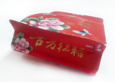 Flat Bottom Plastic Food Packaging Bags , Sugar Plastic Zipper Pouches