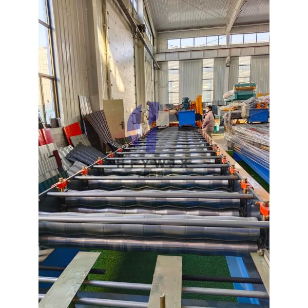 Roofing Glazed Roll Forming Machine With 16 Roll Forming Stations And PLC Control System