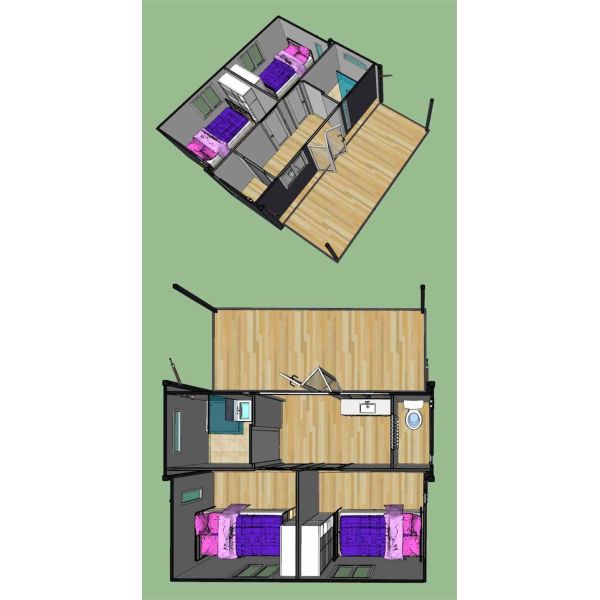 Stable Folding Container House With Sturdy Steel Frame / Sandwich Panel
