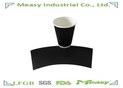 Ripple Paper Cups For Hot Drink With Good Insulation Black , Yellow Color
