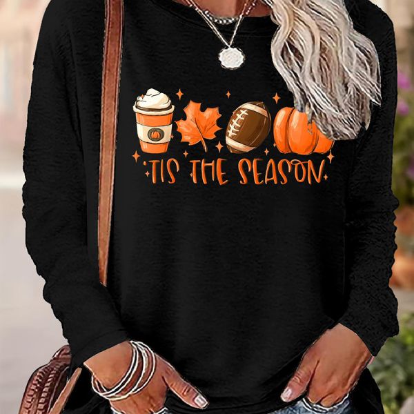 CEM ODM Women Tops Round Neck Black Dark Gray Long Sleeve Top