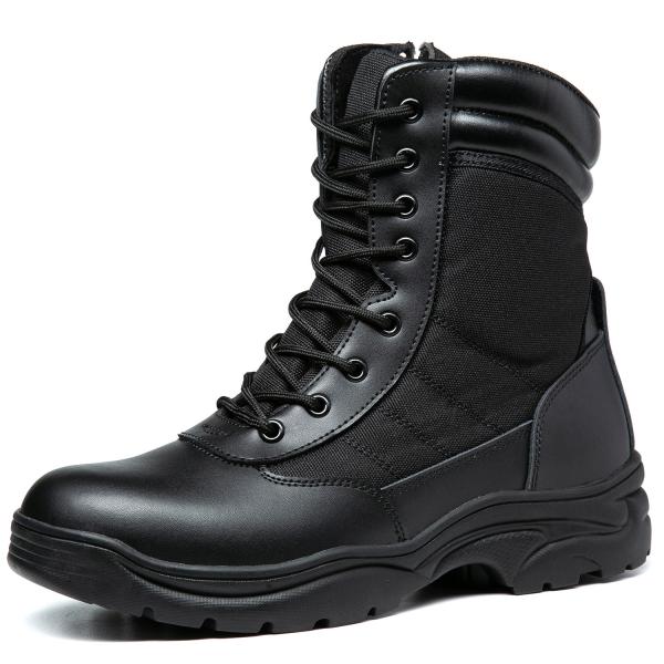 Black Tactical Safety Shoes Winter Breathable Safety Boots High Top