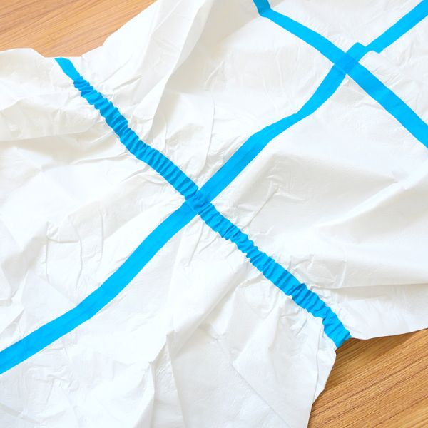 Waterproof Microporous Type 4 Disposable Coveralls Chemical Resistant Jumpsuit With Tape