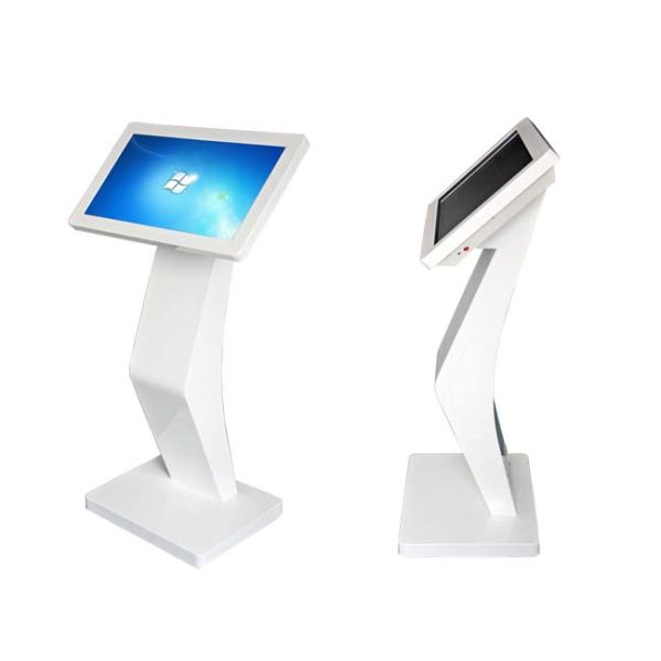 White 21.5'' Floor Stand Horizontal Screen Multi Touch Interactive Desktop KIOSK With 1080P Full HD