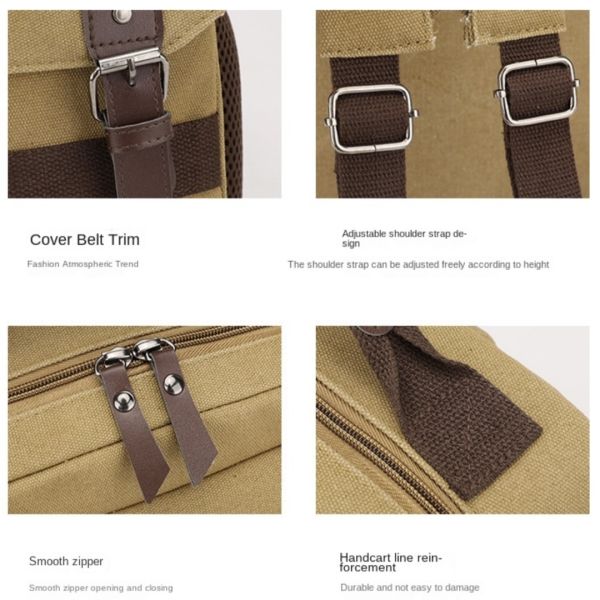 Colefa Double to Single Shoulder Manufacturer Canvas Youth Chest Bag Daypack Commuting Unique Style Multi-compartment Backpack