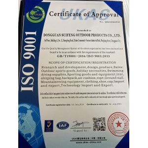 Guangdong Geertop Outdoor Gear Co., Ltd. Certifications
