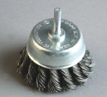 3 Inch Knotted Wire Cup Brush with 6mm Shank for Paint Removal