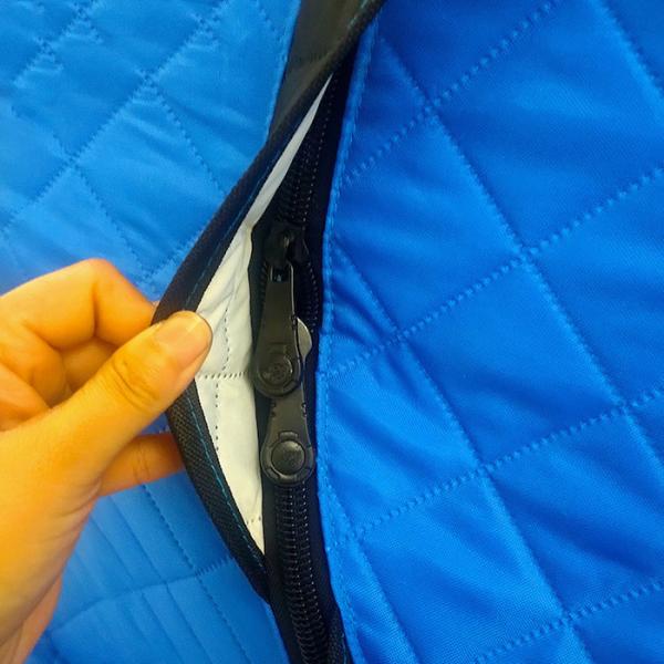 180X180X145CM Cotton Ice Fishing Pop Up Winter Shelter Blue Waterproof Coated Composite