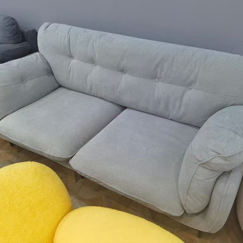 Italian Style Minimalist Double-Seat Framed Retro Sofa Comfortable Straight Row Leisure Fabric Sofa Couch for Apartment Villa