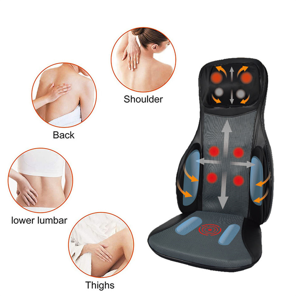 OEM/ODM Kneading Vibration Car Seat Shiatsu Cushion  Electric Heating Air Compression Back Massage Cushion