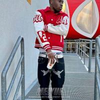Custom Unisex Chenille Leather Sleeves Letter Embroidery Patch Men's Baseball Polar Fleece Varsity Jacket With Leather Sleeve
