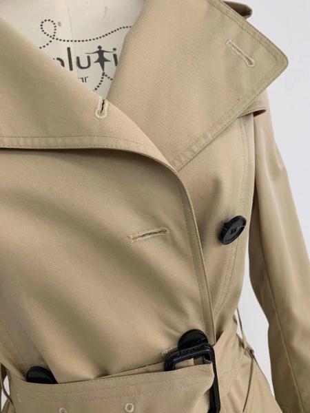 100% Cotton Ladies Long Trench Coat Waist belt Style Type NA Certification