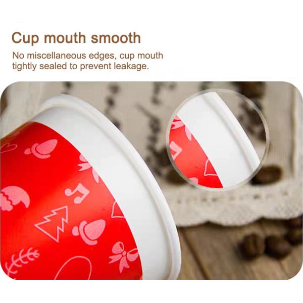 ODM 9oz Paper Disposable Christmas Cup For Drink Coffee Milk Tea