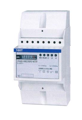 White Three Phase Four Wire Energy Meter Active Energy Measuring 140 * 70 * 44mm