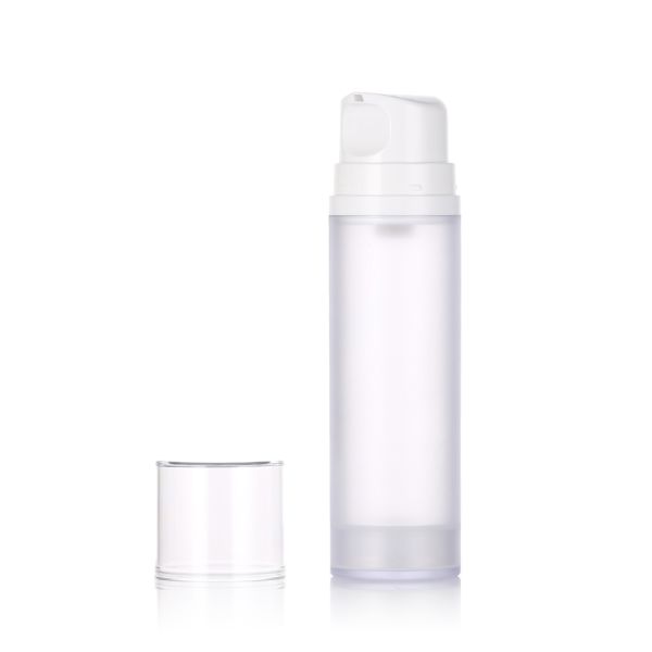 Stock White Cream Plastic Airless Pump Bottle for Lotion Facial Cleanser & Skin Care Serum 50ml/100ml/150ml Screen Printed