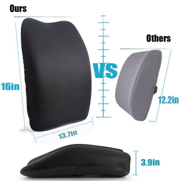 Polyester / Cotton Memory Foam Office Chair Cushion Lumbar Support Pillow for Adults
