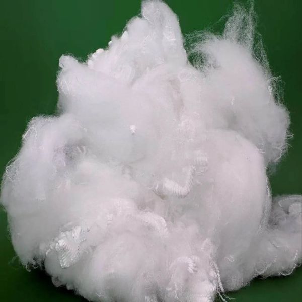White 1.2D×38mm Polyester Staple Fiber for Knitting & Weaving Yarn