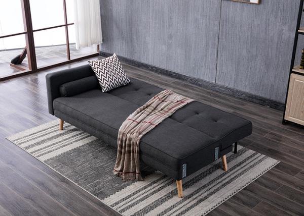 Steady Contemporary Bedroom Furniture Two Seater Fabric Sofa In Black Grey Color
