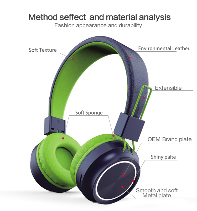 OEM Wireless Bluetooth Earphones FM Radio Headphone With Mic