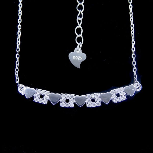 Украшения платины квадратного пробела ожерелья жемчуга стерлингового серебра формы одиночного простые