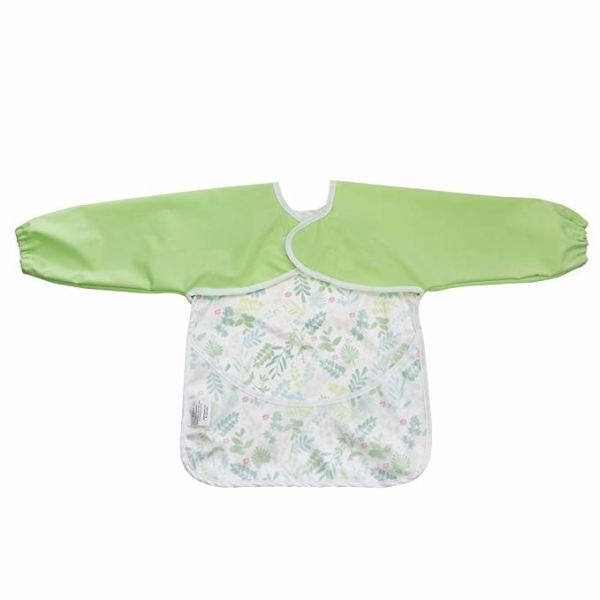 6-24 Months Baby Teething Bibs , Wipe Clean Long Sleeved Bib With Pocket