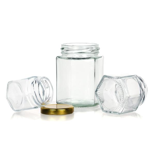 Food Grade 250Ml 500Ml Hexagonal Jar Manufacturer With Tinplate Cap