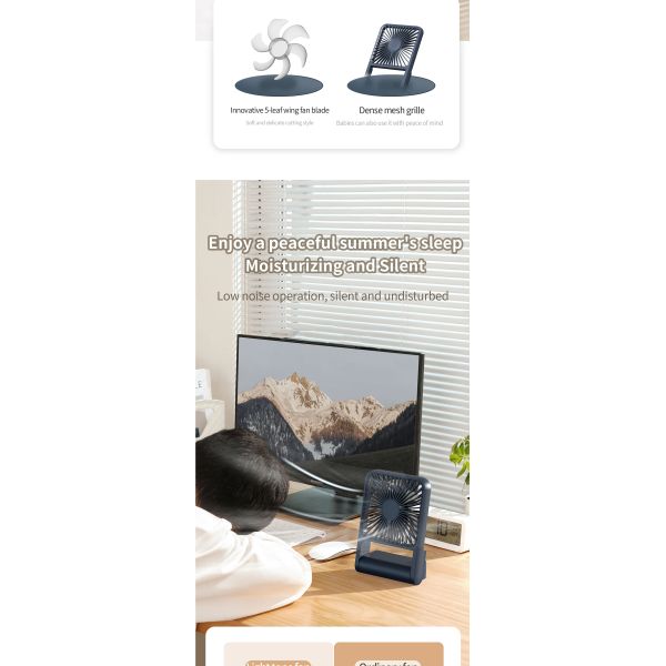 Desktop Handheld Hung Fan 3 Speed Quiet Cooling Sample Available For Home Office Travel