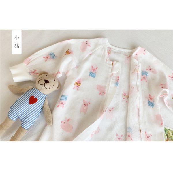 Natural Printing Healthy Muslin Baby Sleeping Bags Zero Formaldehyde Baby Sack