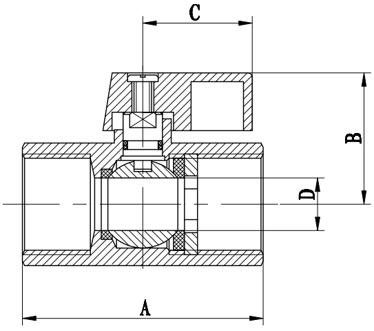 Женская женщина x шариковый клапан 25 Адвокатур латунный мини с Chrome покрыла