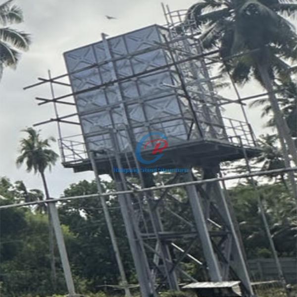 Pre Assembled Galvanized Steel Water Tank Quick Installation Steel Structure Water Tower