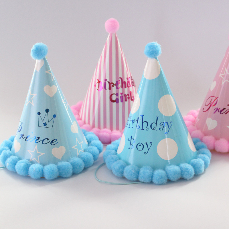 Design Birthday Hats Colorful Cartoon Paper Party Accessories for Children and Adults