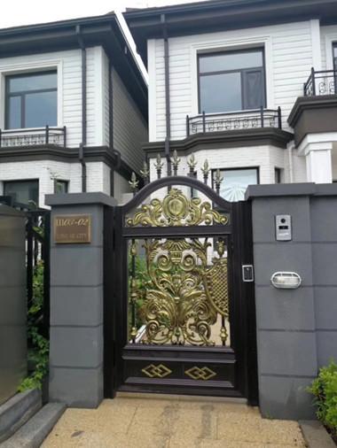 European Style Cast Iron Gates Single Entry Spray Paint For Architectural