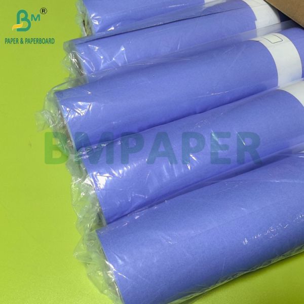 One Sided Purple Plotter Printing Paper 3'' Core 80g CAD Engineering Paper