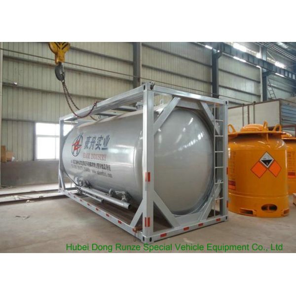 20FT Bulk Cement Tank Containers 20000L - 22500L With Carbon Steel Frame