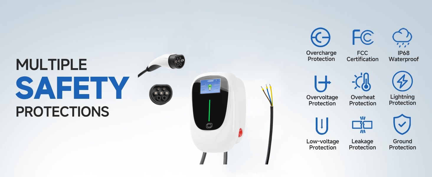 Смарт-станция зарядки электромобилей для дома с приложением / DLB / RFID / WIFI / Bluetooth 7kW 11kW 22kW Wallbox EV зарядка