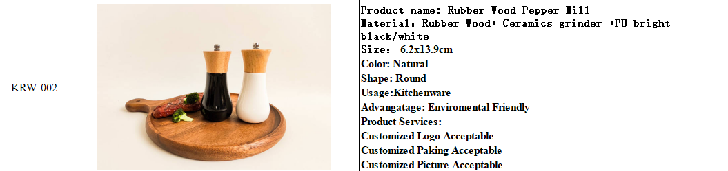 Круглое деревянное солевое и перцовое мельницы для длительного измельчения