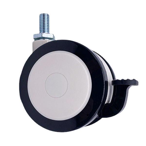 Medical Caster Wheels Threaded Stem Swivel Lock For Hospital Bed 75MM