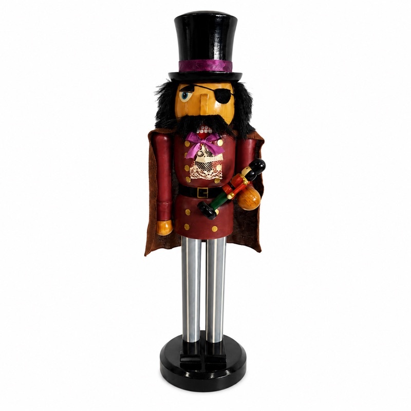 Custom Burgundy Black Cape Soldier Nutcracker