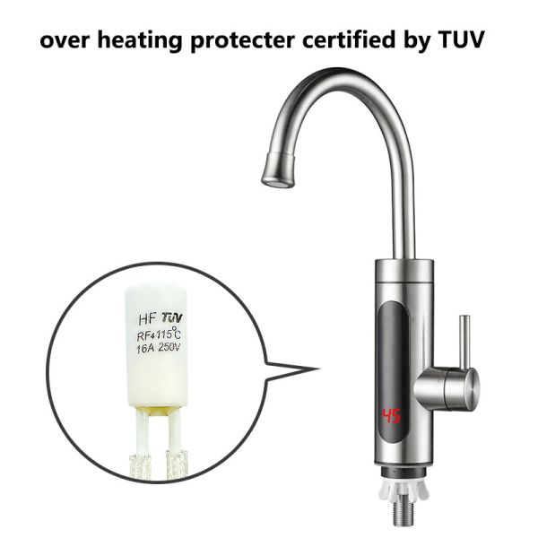 Kitchen Instant Electric Water Heater Tap 304 Stainless Steel Material 3s Fast Heating