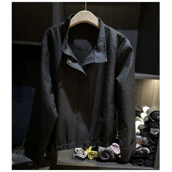 Temperament Short Jacket Jacket for Women 2025 Autumn New Korean Edition Fashion Solid Color Collar Loose  Coat